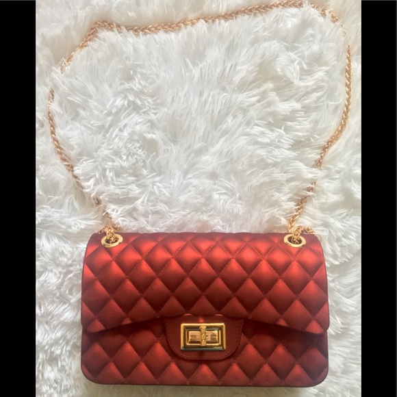 🌹RED🌹QUILTED  Jelly Crossbody/Shoulder Bag NWT🏷 - Picture 6 of 15